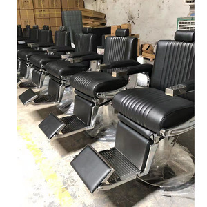Silla de Barbero Ergonómica DAOMENG 360 °   Reposapiés Giratorio Manual Reclinable de Acero Inoxidable con Altura Ajustable, Suministros para Salón Todo en Uno - Product Image 3