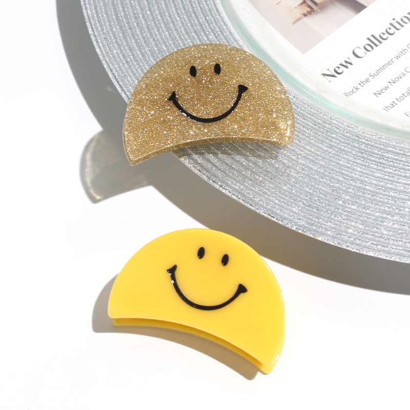 XinMei Милая полукруглая заколка для волос Акриловая ацетатная заколка для волос со смайликом аксессуары небольшой минимальный заказ заколка для волос для девочек целлулоидный