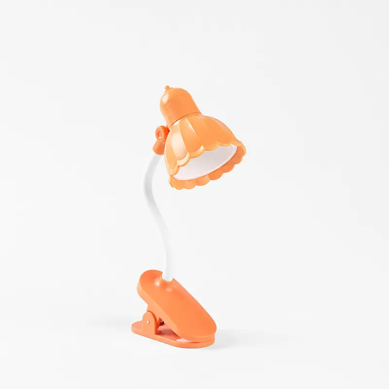 Orange mini reading lamp clip table lamp