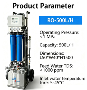 JuJin Nouveau Design Machine d'osmose inverse mobile à poussée manuelle 500L/H avec PLC pour le lavage extérieur de voitures et de vitres, composant de pompe essentiel - Product Image 4