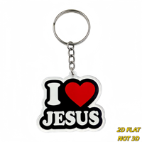 Gantungan Kunci I LOVE JESUS Hati Merah Tebal & Teks Putih di Latar Belakang Hitam, Pesona Akrilik Transparan untuk Kunci, Tas, Ransel