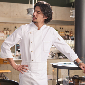 Tesimei hommes à manches longues Denim Chef vêtements <span class=keywords><strong>de</strong></span> travail automne hiver Restaurant/boulangerie cuisson pain <span class=keywords><strong>tenue</strong></span> - Product Image 3