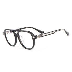 แว่นตาผู้ชายสไตล์นักบินกระดองเต่าสีดำตามใบสั่งแพทย์ตามใบสั่งแพทย์แฟชั่นแบรนด์หรูที่รู้จักกันดี - Product Image 1