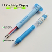 Stylo effaçable YEKO en plastique, design mignon, bicolore, à pression latérale, encre rouge/bleue, écriture 0,7 mm, motif animalier floral par transfert thermique