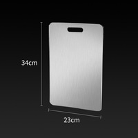 Planche à découper carrée de style chinois en acier inoxydable, multifonctionnelle, double face, résistante au micro-ondes, antidérapante