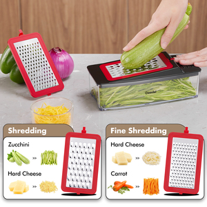 <span class=keywords><strong>Coupe</strong></span>-légumes multifonctionnel en plastique avec lames en acier inoxydable - Accessoire de cuisine manuel pour légumes, oignons et <span class=keywords><strong>mandoline</strong></span> - Product Image 3