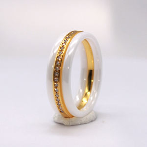 Gostar 세라믹 링 925 스털링 실버 훌륭함 2 + 2 + 2mm 실버 세라믹 밴드 재고 빠른 배송 링 - Product Image 1