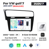MEKEDE DUDU7 12+512G Reproductor Multimedia para Auto con Carplay y Android Auto, Navegación GPS, Pantalla 2K para VW Golf 7 2013-2017