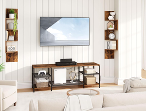 أرفف خشبية ريفية حديثة من خمس طبقات ، أرفف جدارية متعرجة من الخشب المتعرج لغرف النوم وغرف المعيشة والحمامات والمطابخ - Product Image 5