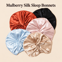 Bonnet de nuit 100% soie de mûrier pour femmes, double couche, protection des cheveux, bonnet de nuit respirant, doux, en soie