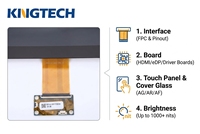 Kingtech OEM 10,1 pouces 1920x1200 LVDS 1500 nits -30~80 ℃   Module d'écran tactile capacitif TFT médical/industriel, écran LCD