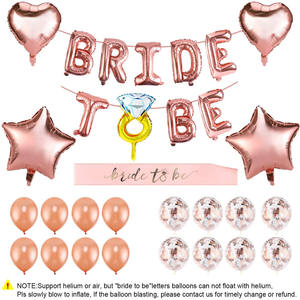 Nouvel ensemble de ballons en or Rose, ensemble de mariée pour fête de mariage, voile à bretelles - Product Image 5