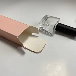 Scatole di carta rosa personalizzate per scatola di imballaggio per smalto all'ingrosso riciclabile con olio di smalto gel