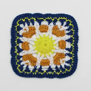 Custom Colorful Handmade Square Embroidery Crochet Patches Applique For Clothes Coasters Decoration DIY