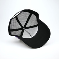 Casquette de baseball en coton respirant avec logo personnalisé brodé, 5 panneaux, style trucker marine, avec 2 bandes
