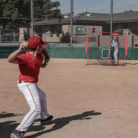 Cible d'entraînement de baseball pliable de haute qualité, directement de l'usine, avec filet de lancer en fer et fibre de polyester, sac de transport noir