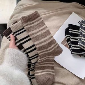 Women's Mid-Calf Socks Thick Warm Striped Thermo Winter Korean Style - Product Image 3