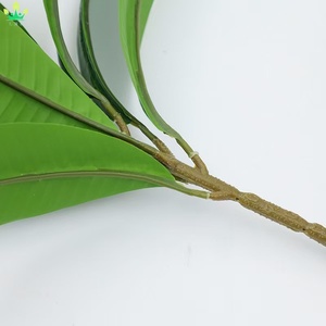 Fleur artificielle de <span class=keywords><strong>Plumeria</strong></span> avec feuilles, tige unique, toucher réaliste, pour la décoration de la maison, des fêtes, des mariages, des vases, des tables, des bureaux et des cafés - Product Image 2