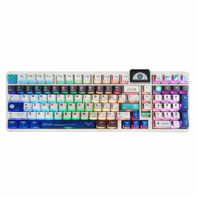 141Keys PBT Half-Surrounded Energy Angel Style Five-Sided Dye Sub Keycaps Mechanical Gaming Rapid Trigger Keyboard MX Switches