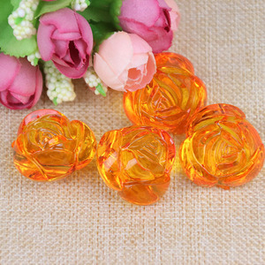 Perles en acrylique en forme de rose 28 mm, à une face, pour la fabrication de bijoux, matériaux de bricolage faits à la main, vente en gros, demi-ponceau - Product Image 3