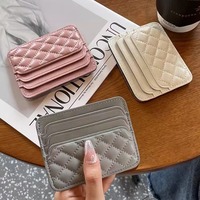 Cartera Corta Ultrafina de Cuero PU de Diseño de Lujo, Tejida e Integrada, Tarjetero de Moda para Mujer, Pequeña Bolsa Multiusos para Compras