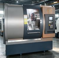 Tour CNC à lit incliné à double broche robuste horizontal TCK550 pour commande haute précision avec 4/8 postes à outils