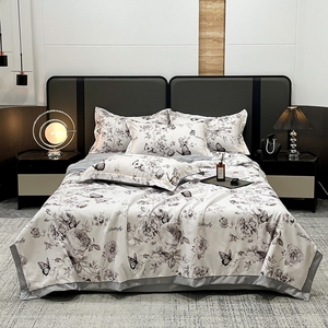 Juego de Edredón de Verano de 4 Piezas con Diseño Moderno de Animales/Plantas, Transpirable, de Poliéster, para el Hogar y Bodas - Product Image 3