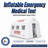 Tente gonflable de secours médical d'urgence portable à double couche imperméable à montage rapide pour premiers intervenants