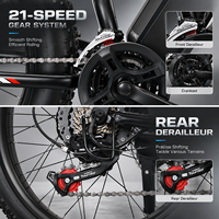Vélo électrique puissant 350W 36V 8Ah avec cadre en alliage d'aluminium, pneus larges de 26 pouces, frein à disque, VTT tout-terrain pour adultes avec écran LCD