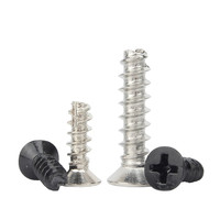 Vis autotaraudeuses en acier inoxydable 304 à filetage croisé micro M2 M2.3 M2.6 M3 M3.5 M4, queue de coupe, 3 mm, métrique, noir