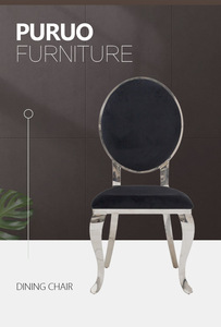 Chaises de <span class=keywords><strong>salle</strong></span> à manger économiques et élégantes Puruo Silver en acier inoxydable pour les fêtes, les mariages et les hôtels - Product Image 6