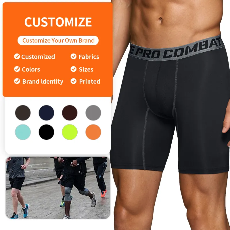 Enerup OEM/ODM Polyester Spandex Boxer Briefs Soft Cuecas Mens Sports Active Underwear Underwear Boxer Shorts