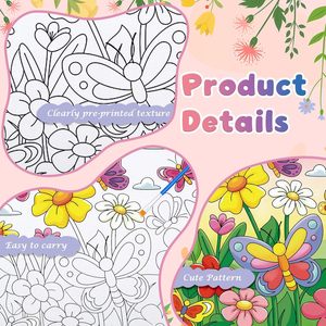 Trước khi rút ra vải sơn cho trẻ em Pre in số lượng lớn 8x8 inch Pre rút ra bức tranh vải sơn Bộ - Product Image 2