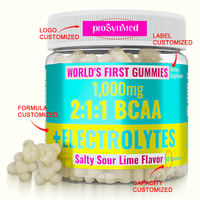 Gomitas de Electrolitos BCAA de Marca Privada OEM, 1000 mg con Sal del Himalaya Rosa en Proporción 2:1:1 para la Recuperación Muscular e Hidratación, 60 Unidades