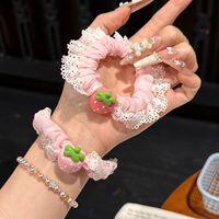 Chouchous pour cheveux en tissu dentelle ethnique coréenne, accessoires mignons pour fêtes, lot de 2 pièces pour filles et femmes