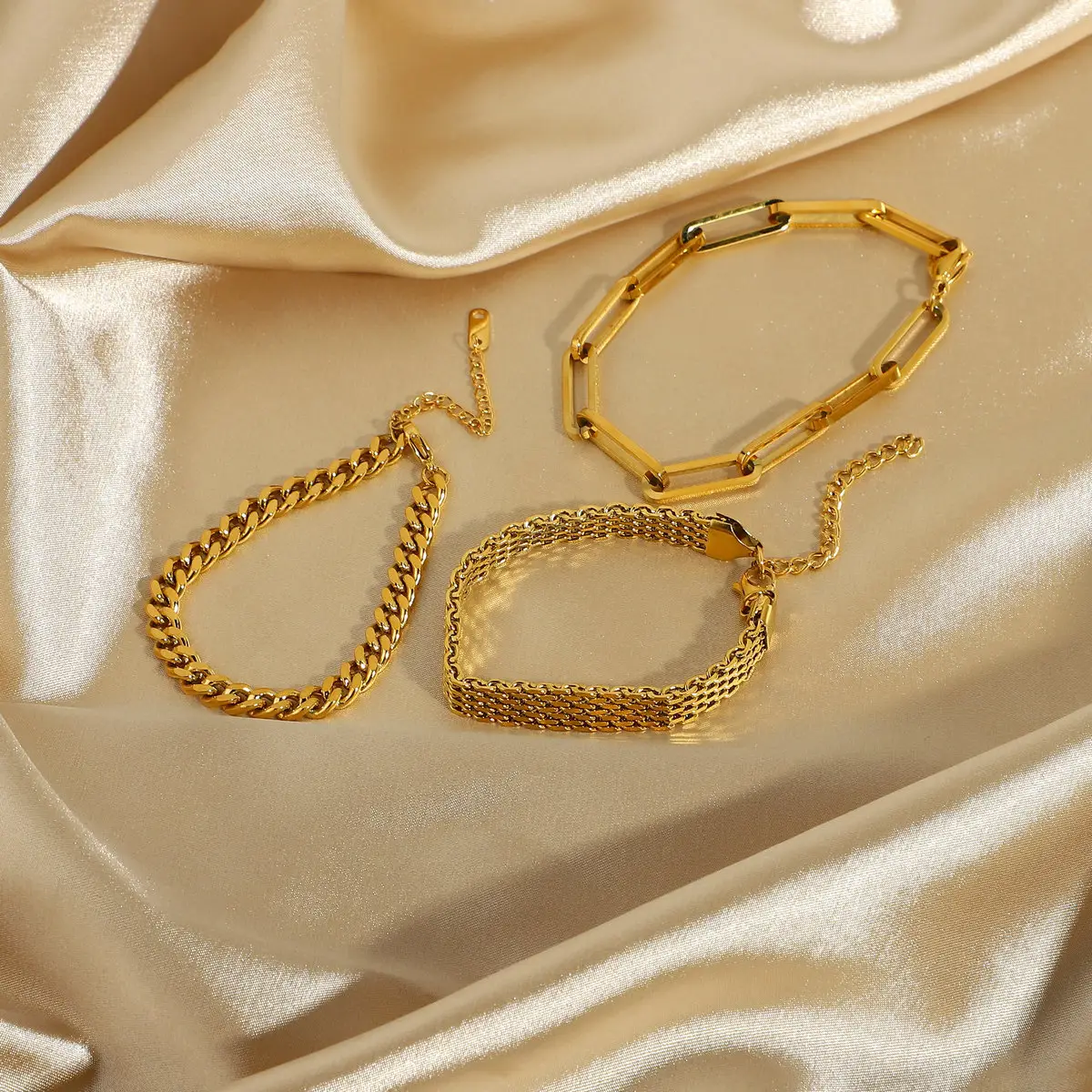 18K الذهب مطلي مجوهرات من صلب لا يصدأ الورك هوب 8 مللي متر حزام سلسلة أساور للنساء الرجال ارتداء
