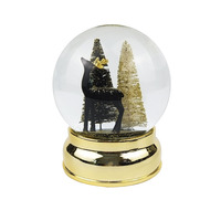 Globe à neige de Noël de luxe personnalisé, plaqué or, peint à la main, en résine écologique, souvenir personnalisé, boule de neige d'amour