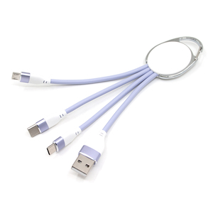 Câble de données <span class=keywords><strong>USB</strong></span> Type-C coudé 3-en-1 promotionnel couleur macaron en TPE, 2A, avec gaine en alliage d'aluminium et PVC, portable pour ordinateur - Product Image 1