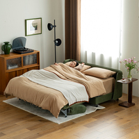 Canapé-lit sectionnel multifonctionnel 2-en-1 en microfibre, inclinable et extensible, idéal pour les petits appartements, les salons et les bureaux à domicile