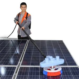 ダブルソーラーバッテリー Suppliers-ソーラーパネルエネルギーシステム用Multifit550W回転ヘッドナイロン洗浄ブラシ伸縮式バッテリー式ソーラークリーニングブラシ