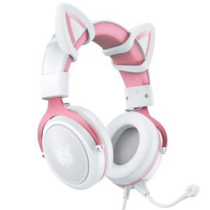 Casque de jeu filaire ONIKUMA X10 avec oreilles de chat, haut-parleur de 50 mm, micro détachable à réduction de bruit, son surround RGB, pour PC et sport - Product Image 5
