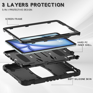 Funda de goma de silicona a prueba de golpes para <span class=keywords><strong>iPad</strong></span> Air de 11 pulgadas 2024 <span class=keywords><strong>M2</strong></span> A2902 con soporte incorporado - Product Image 2