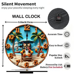 Round Wooden Wall <b>Clock</b> 25x25Cm Silent Non Ticking Nordic Living Room Decor <b>Clock</b> - Product Image 2
