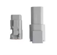 Connecteurs automobiles série DTP mâle/femelle étanches IP68 3A 120V 2/4 broches avec boîtier PA66 et contacts en cuivre, modèles de faisceaux de câbles DTP04-2P