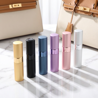 Atomiseur de parfum portable en aluminium 5ml 8ml 10ml - Flacon pulvérisateur mini anti-fuite pour huiles essentielles et parfums
