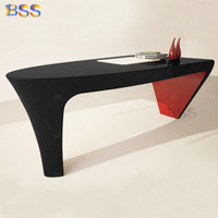 Table de bureau moderne design pour PDG Table de mobilier de bureau pour directeur exécutif Table de bureau noire de petite taille