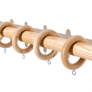 LP Anneaux de tringle <span class=keywords><strong>à</strong></span> <span class=keywords><strong>rideaux</strong></span> en bois fait <span class=keywords><strong>à</strong></span> la main Anneaux de tringle <span class=keywords><strong>à</strong></span> <span class=keywords><strong>rideaux</strong></span> en bois de hêtre naturel avec clips - Product Image 3