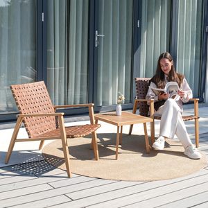Juego de <span class=keywords><strong>Bistro</strong></span> Adirondack de 3 Piezas de Madera de Roble para Patio, con Mesa de Centro, para Muebles de Exterior, Venta al Por Mayor Phoenix - Product Image 2