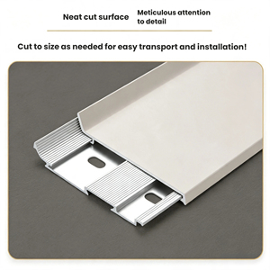 Rodapié Moderno de Aluminio con Clip, 60mm 80mm 2.5m, Múltiples Colores, Impermeable y Duradero para Decoración de Paredes Interiores - Product Image 4