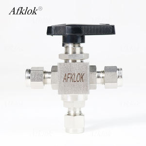 Высокое давление OEM 1/8 '-<span class=keywords><strong>3</strong></span>/4' 6-12 мм нержавеющая сталь 316L газовая жидкость <span class=keywords><strong>3</strong></span>-ходовой шаровой клапан двойной Наконечник шаровой клапан инструмент - Product Image 1